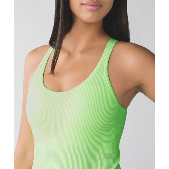 Lululemon Ebb To Street Tank Heathered Clear Mint Ribbed Seamless Racerback Top - Picture 3 of 13